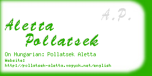 aletta pollatsek business card